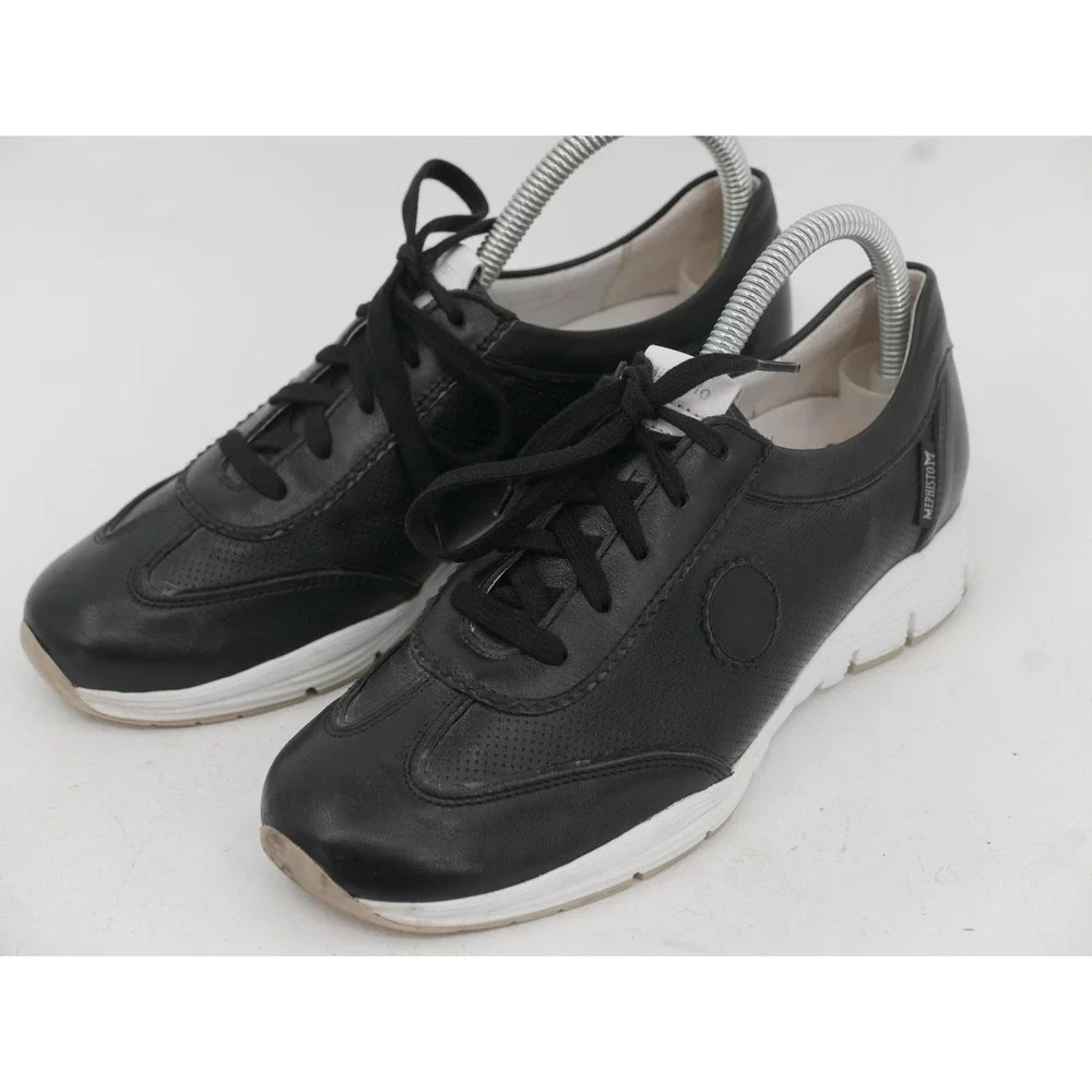 Mephisto Runoff Shoes Black Leather Lace Up Walking Comfort Women's Size 8